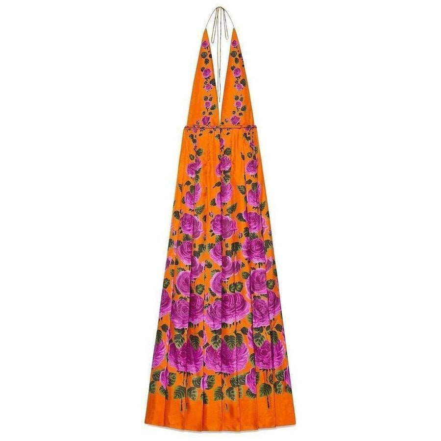 Gucci-Rose Garden Print Silk Dress - Runway Catalog