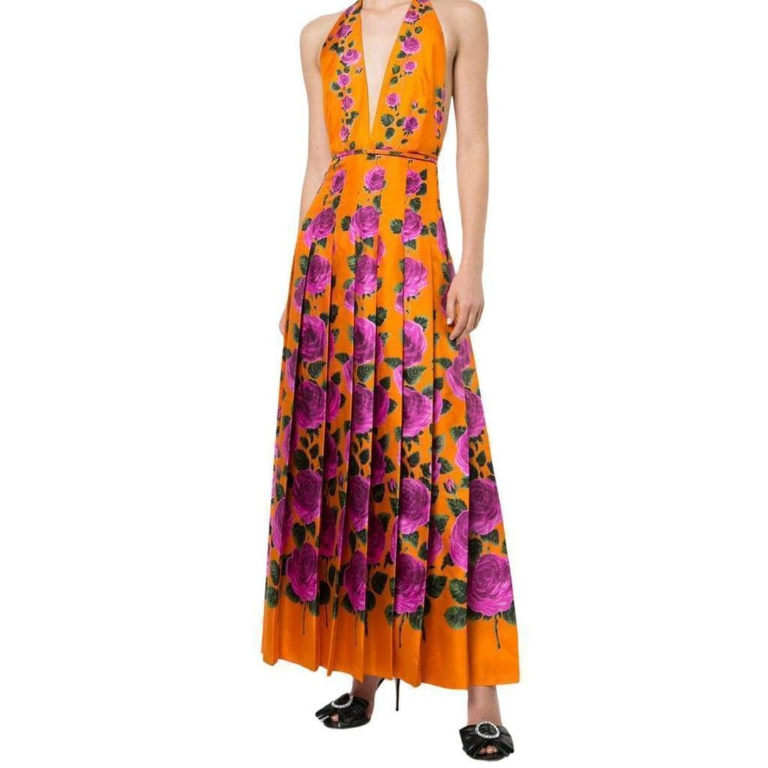 Rose Garden Print Silk Dress