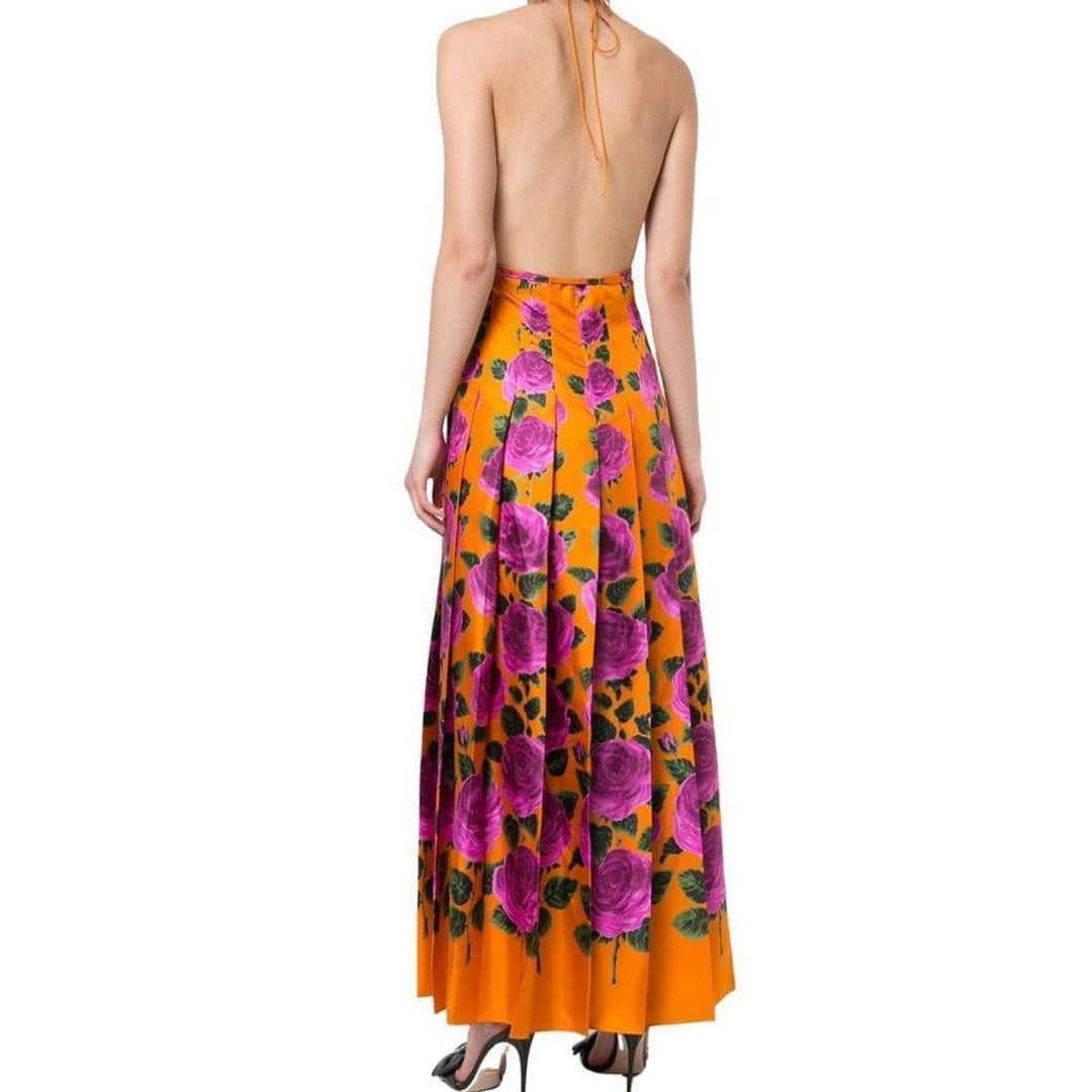 Rose Garden Print Silk Dress