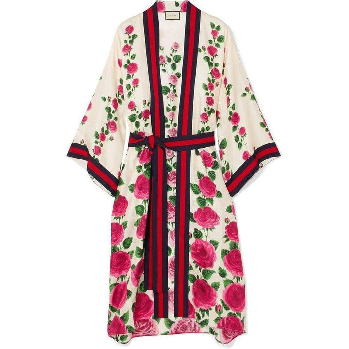 Gucci-Rose Garden Print Silk Kimono - Runway Catalog