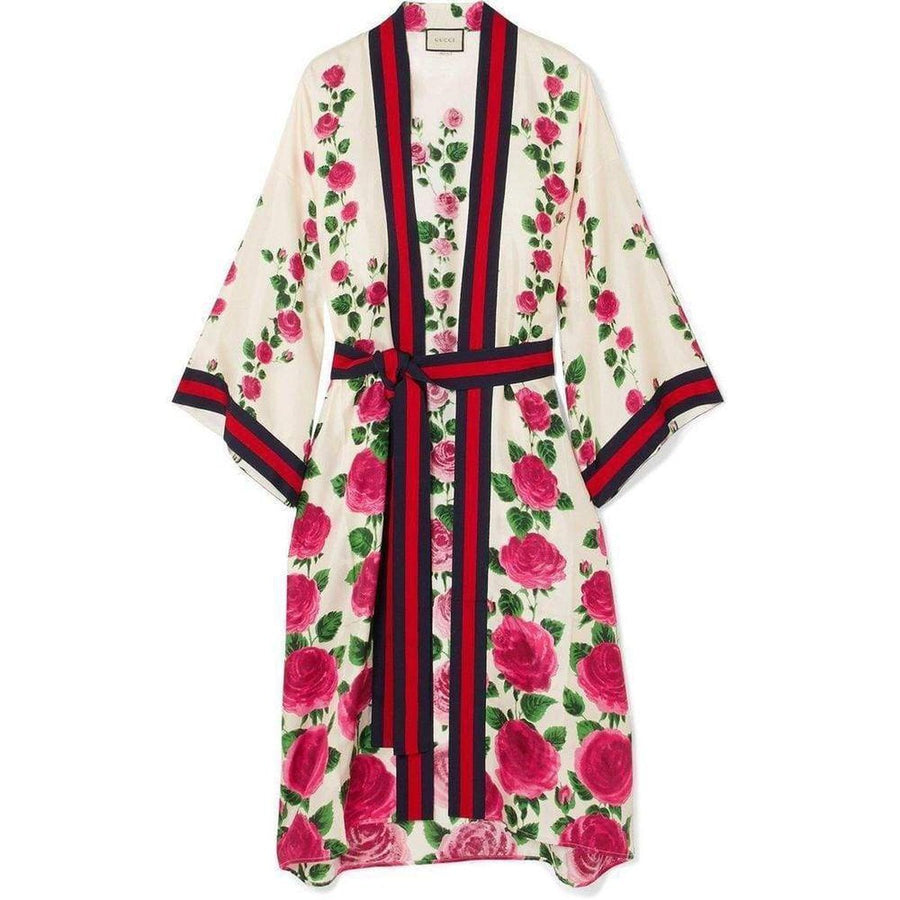 Gucci-Rose Garden Print Silk Kimono - Runway Catalog