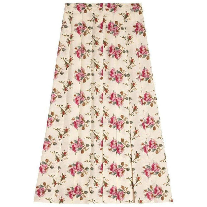 Gucci-Rose print silk skirt - Runway Catalog