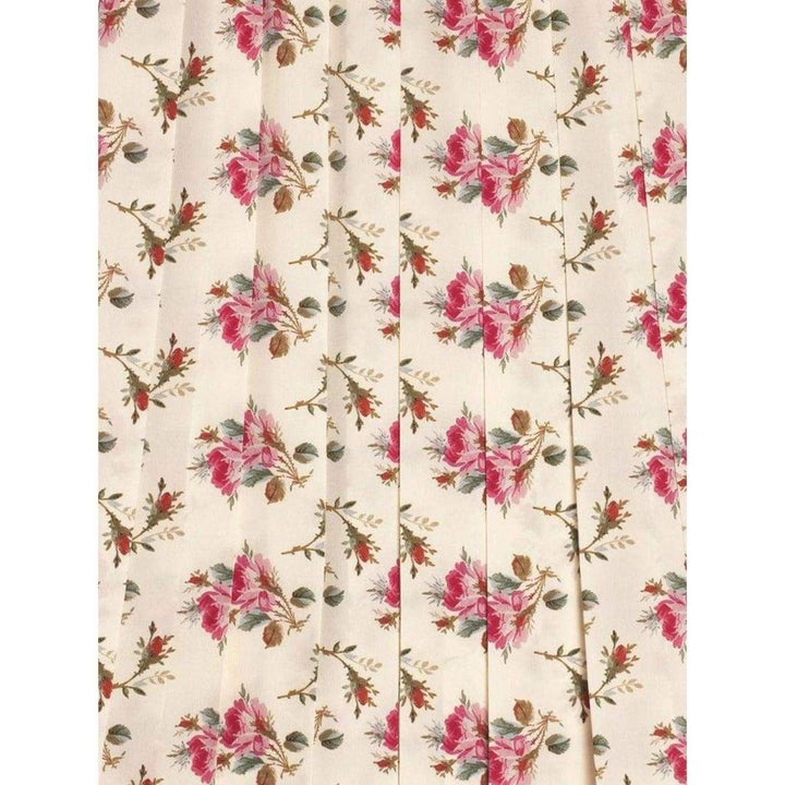 Rose print silk skirt