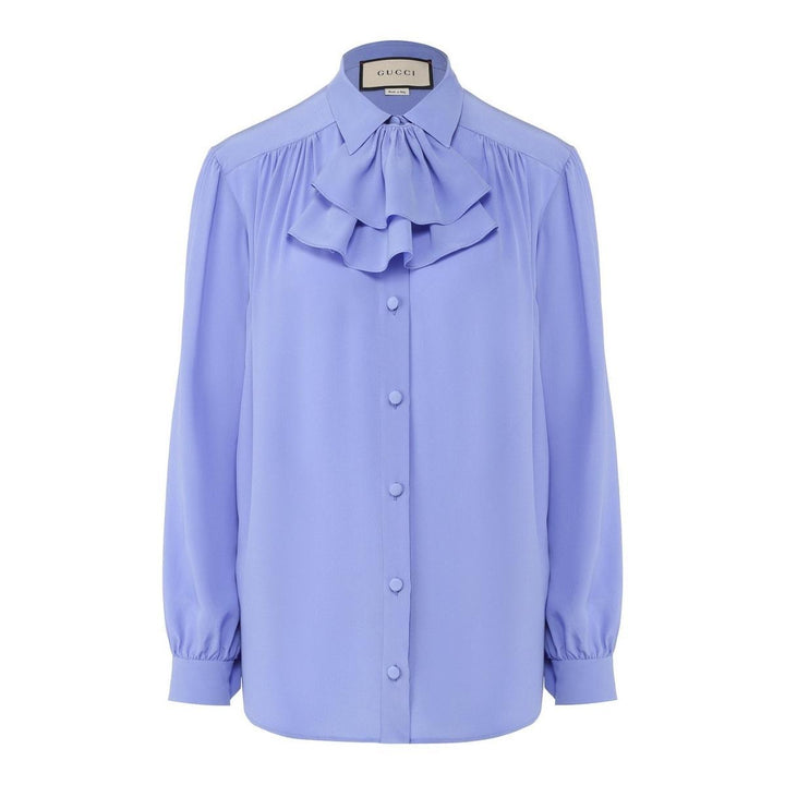 Gucci-Ruffle-neck Silk Blouse - Runway Catalog