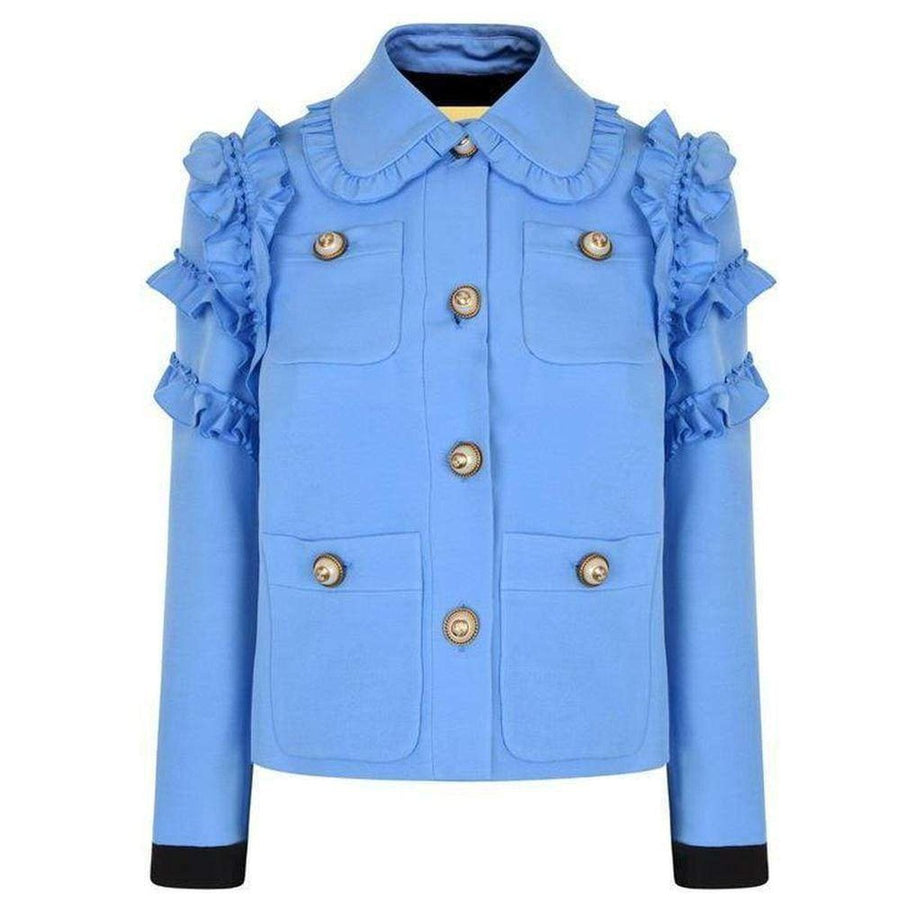Gucci-Ruffle-trimmed Cotton-blend Cady Jacket - Runway Catalog