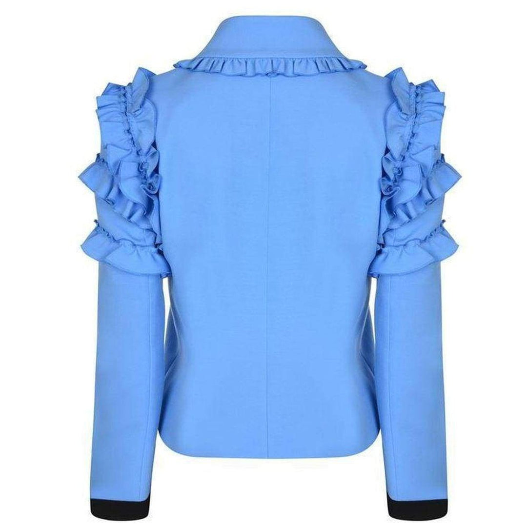 Ruffle-trimmed Cotton-blend Cady Jacket