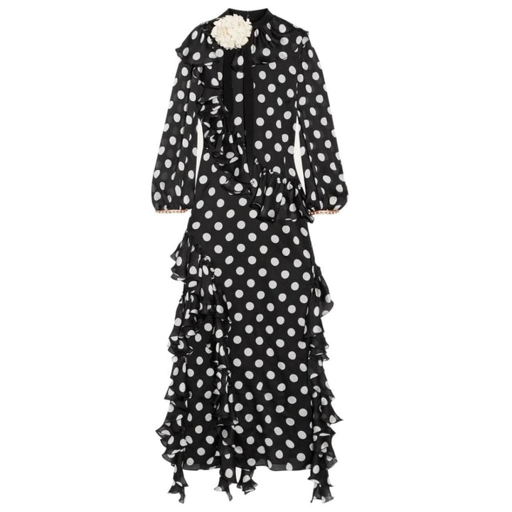 Gucci-Ruffled Printed Silk-charmeuse Gown - Runway Catalog