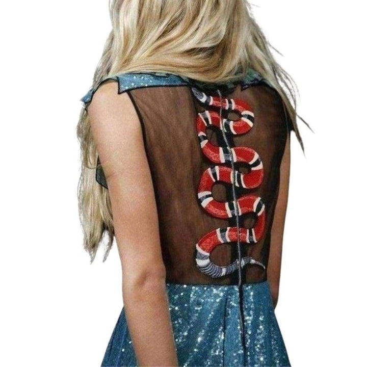 Runway Embroidered Tulle Dress