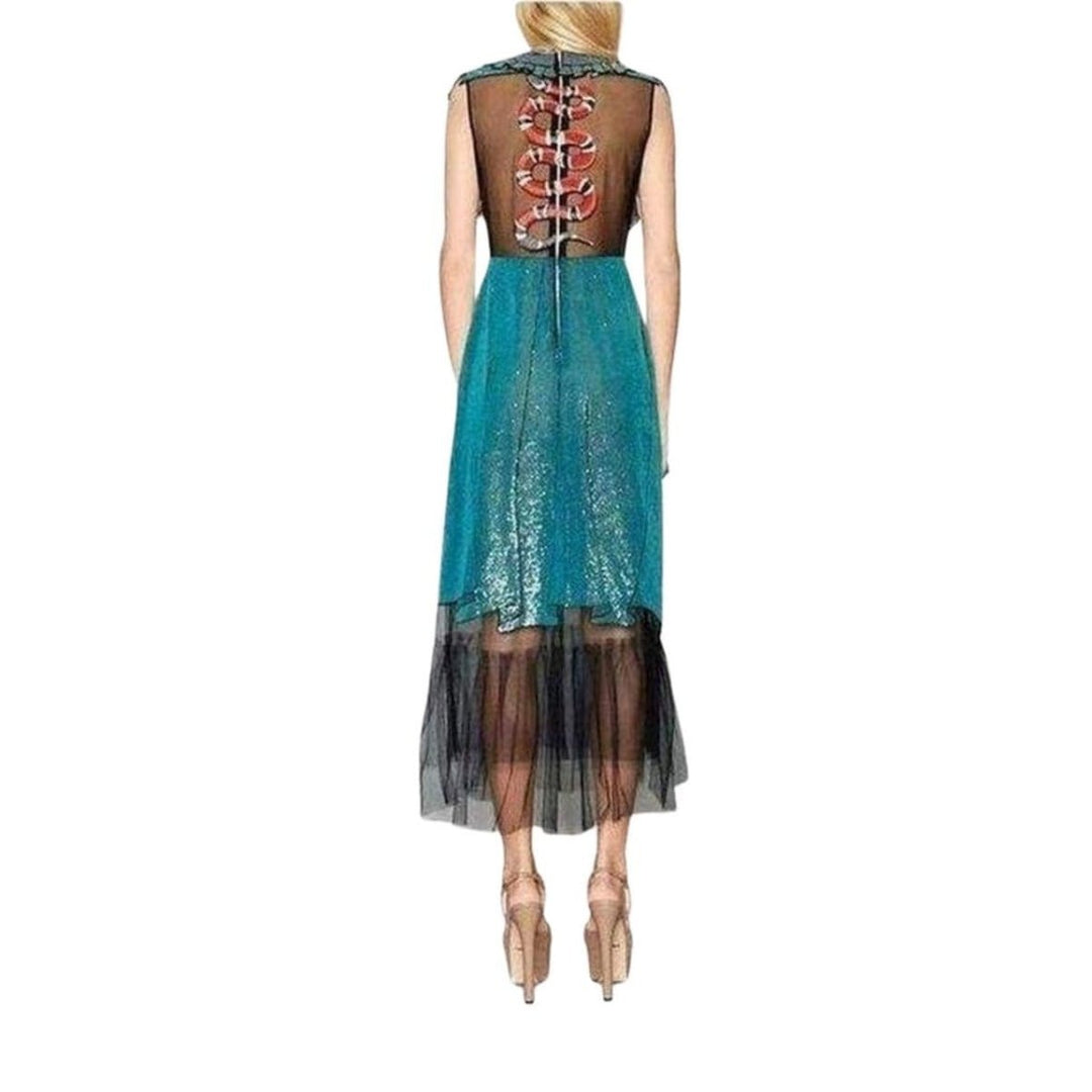 Runway Embroidered Tulle Dress