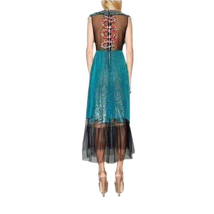 Runway Embroidered Tulle Dress