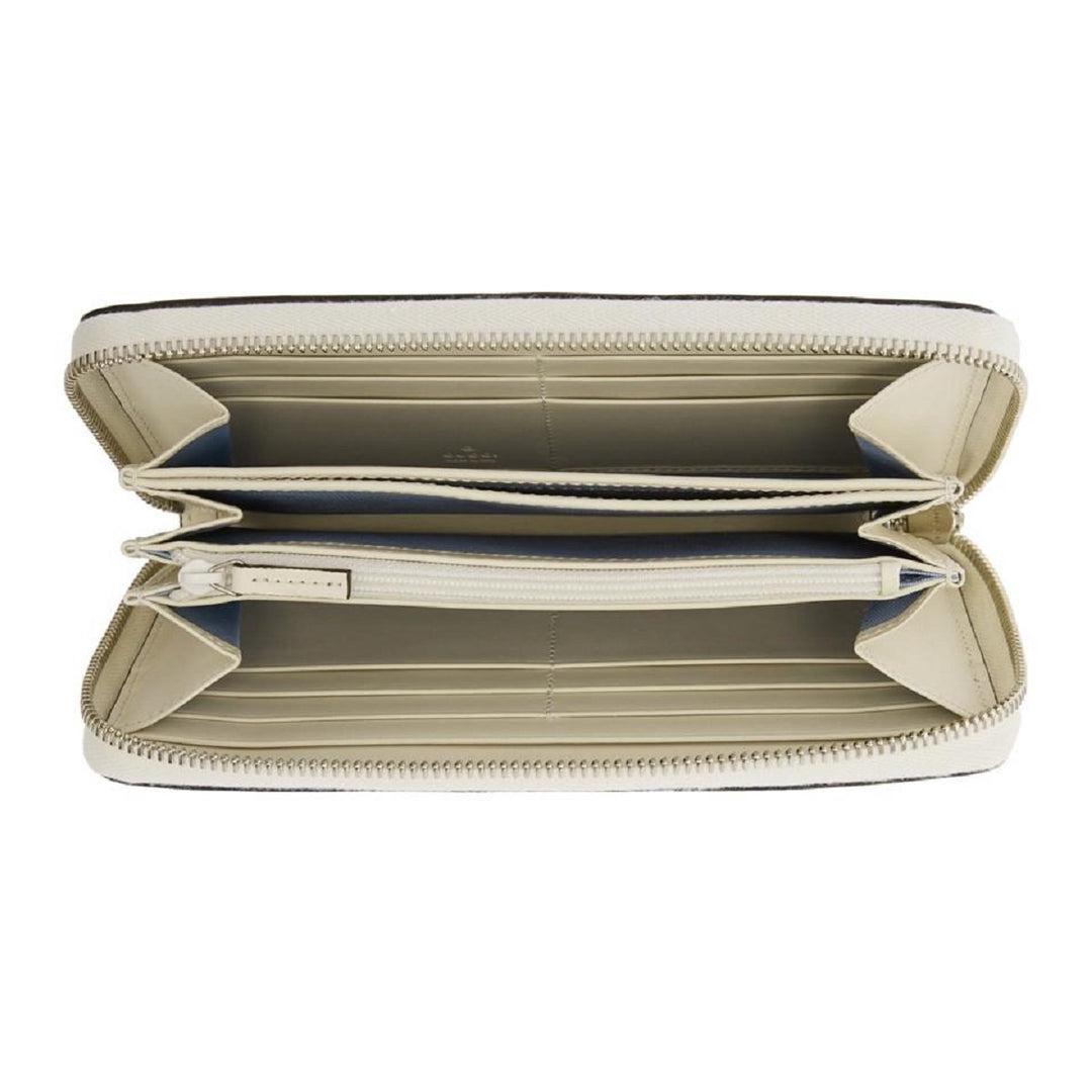 Gucci Sega Guccy Stars White Moon Gold Zipper Leather Wallet 510488