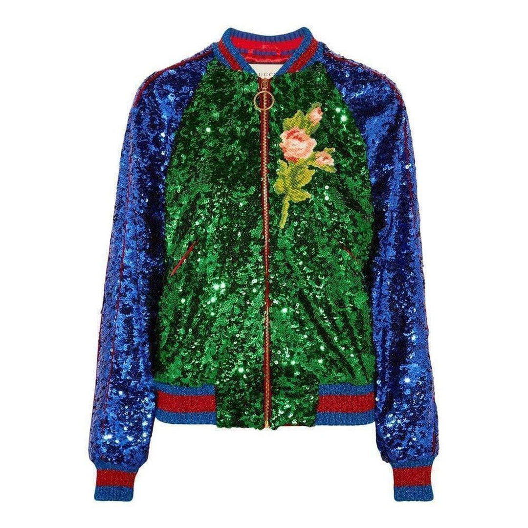 Gucci-Sequin Embellished Bomber Jacket - Runway Catalog