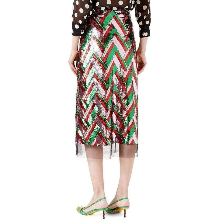 Sequinned Tulle Midi Skirt