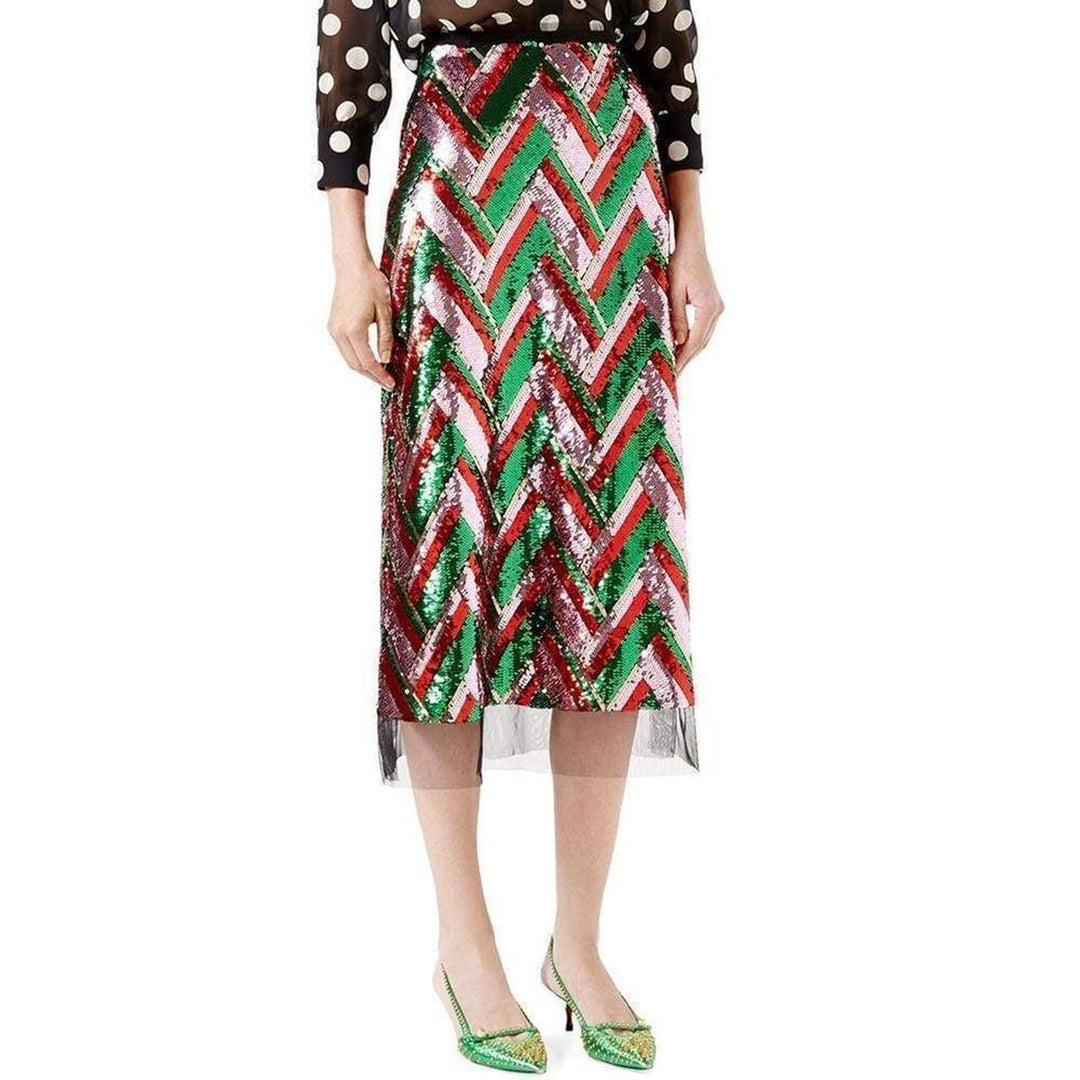 Sequinned Tulle Midi Skirt