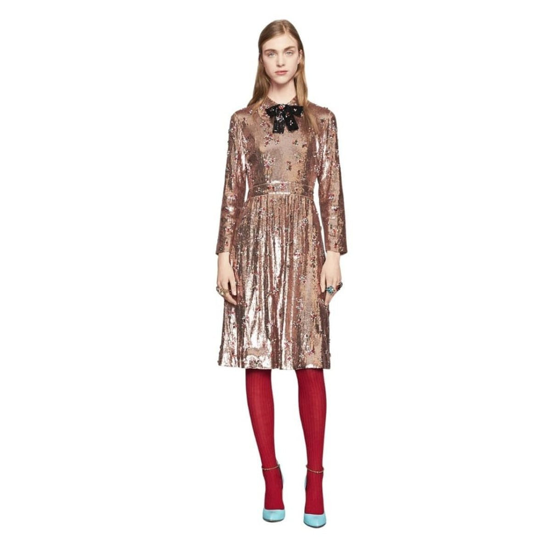 Sequins with Crystal Embroidered Dress