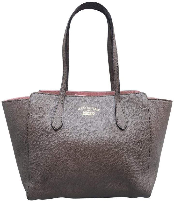 G*G Shoulder Bag Swing Small Taupe Calfskin Leather Tote