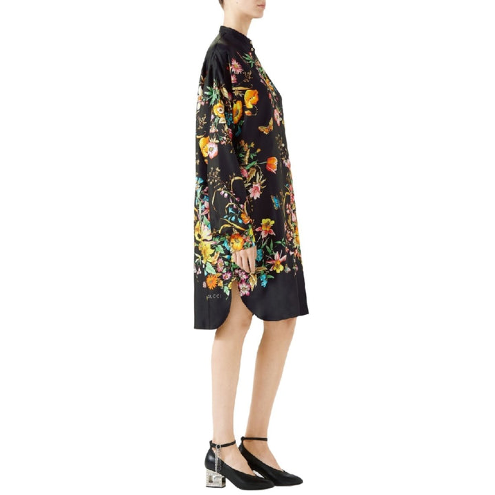 Silk Floral Shirtdress