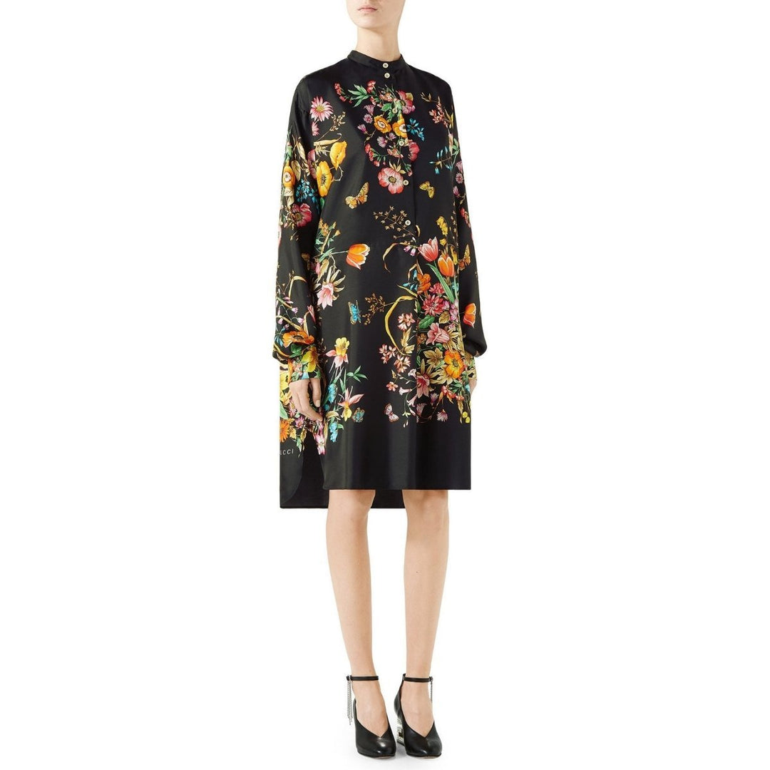 Silk Floral Shirtdress
