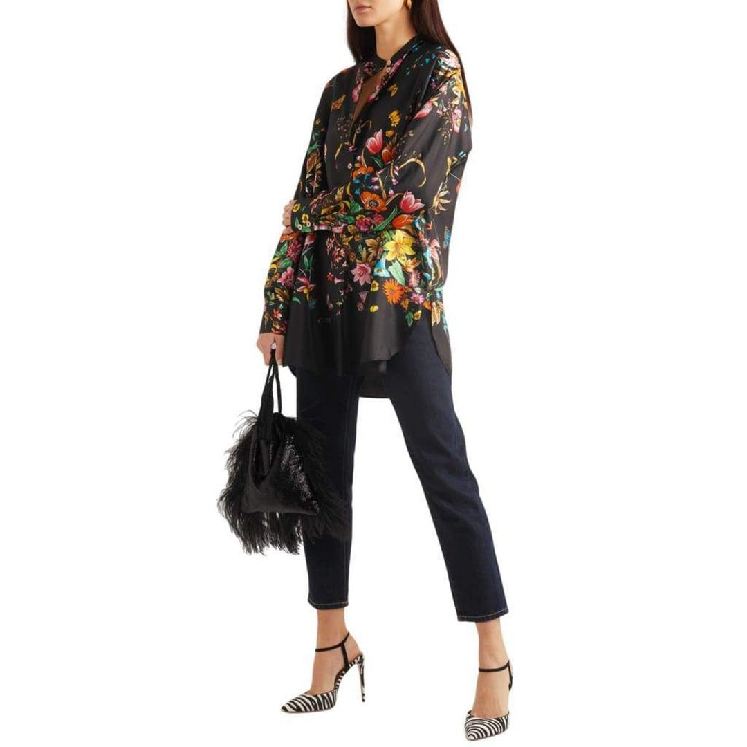 Silk Floral Tunic Dress