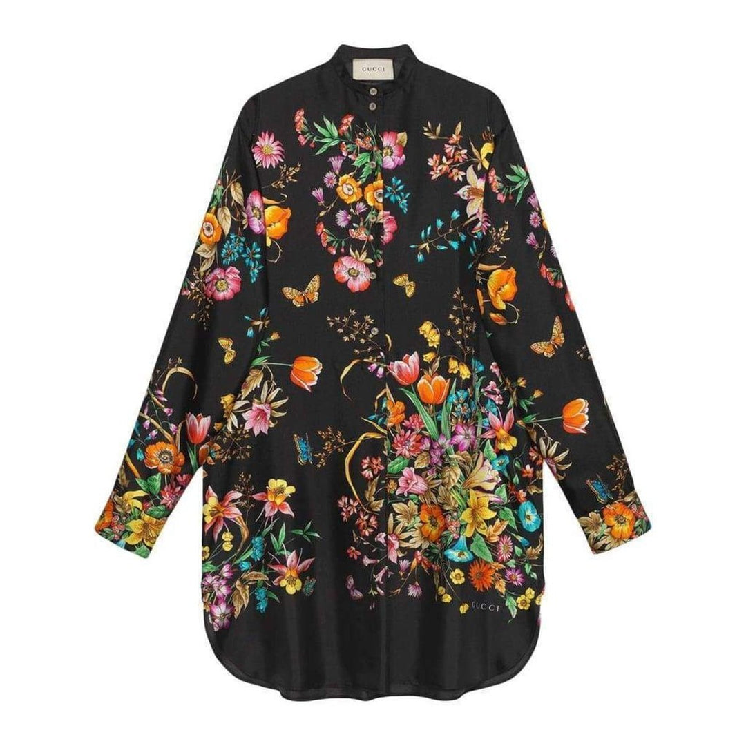 Gucci-Silk Floral Tunic Dress - Runway Catalog