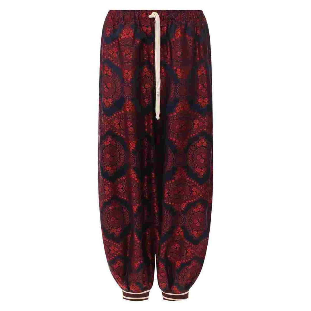 Gucci-Silk Spice Blue Twill Trouser Jogger Pants - Runway Catalog
