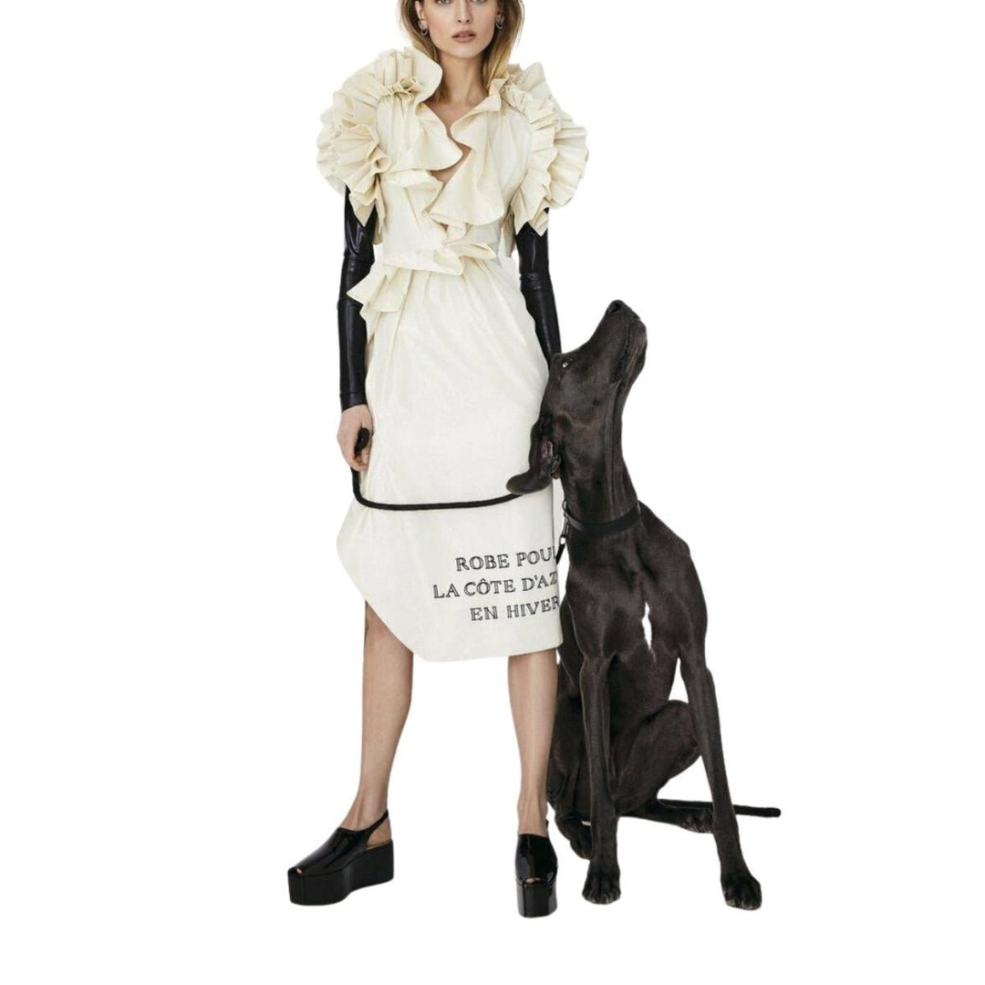 Silk Taffeta With Embroidered Heart Midi Dress