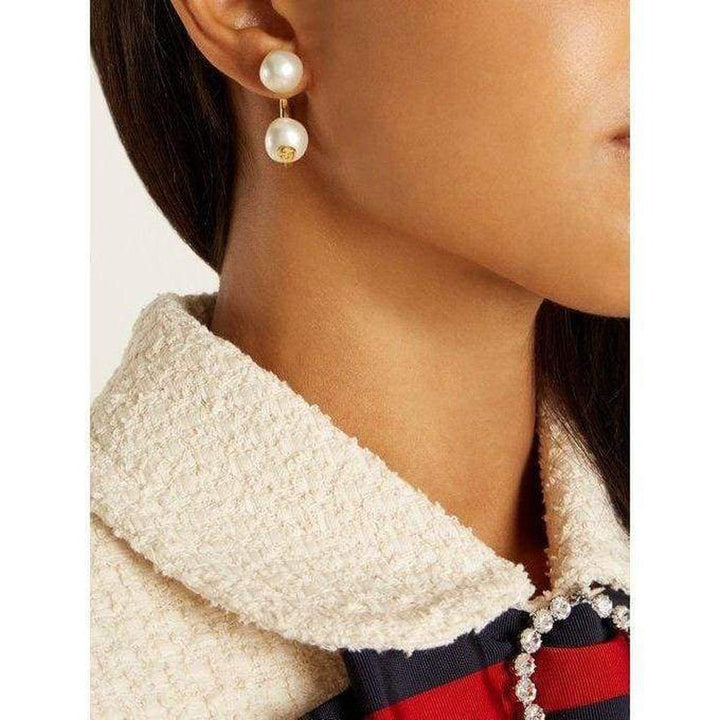 Single Earring with Pearls in Gold