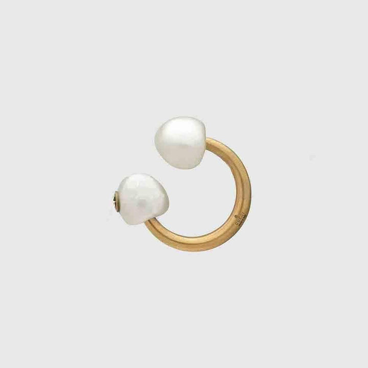 Single Earring with Pearls in Gold