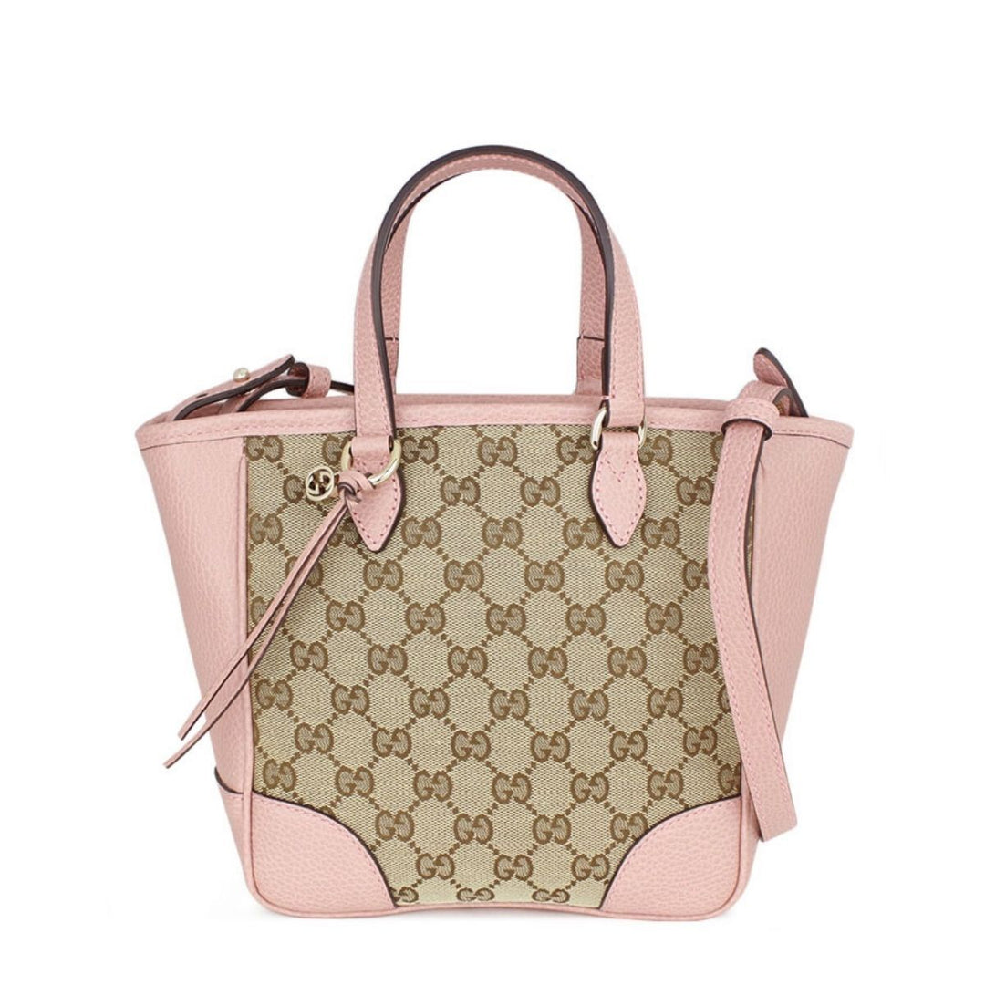 Gucci-Small Bree Tote in Pink GG Canvas - Runway Catalog