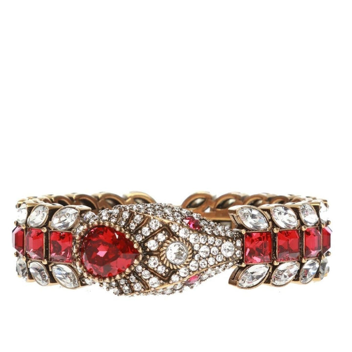 Gucci-Snake Motif Crystal-embellished Bracelet - Runway Catalog