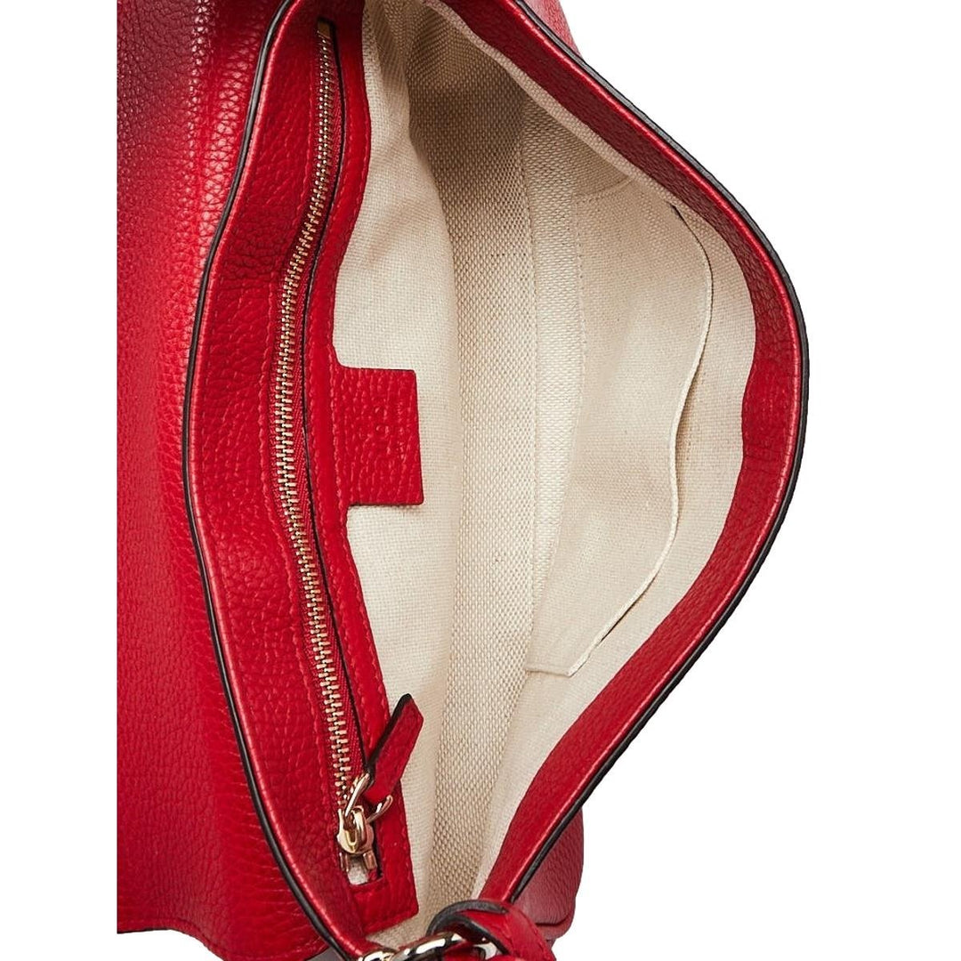 Gucci Soho Disco Red Leather GG Tassel Chain Crossbody Bag 536224