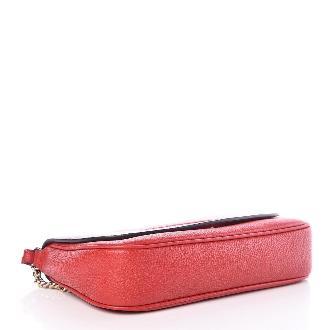 Gucci Soho Disco Red Leather GG Tassel Chain Crossbody Bag 536224