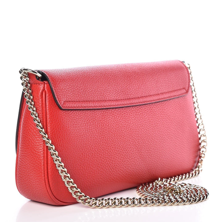 Gucci Soho Disco Red Leather GG Tassel Chain Crossbody Bag 536224