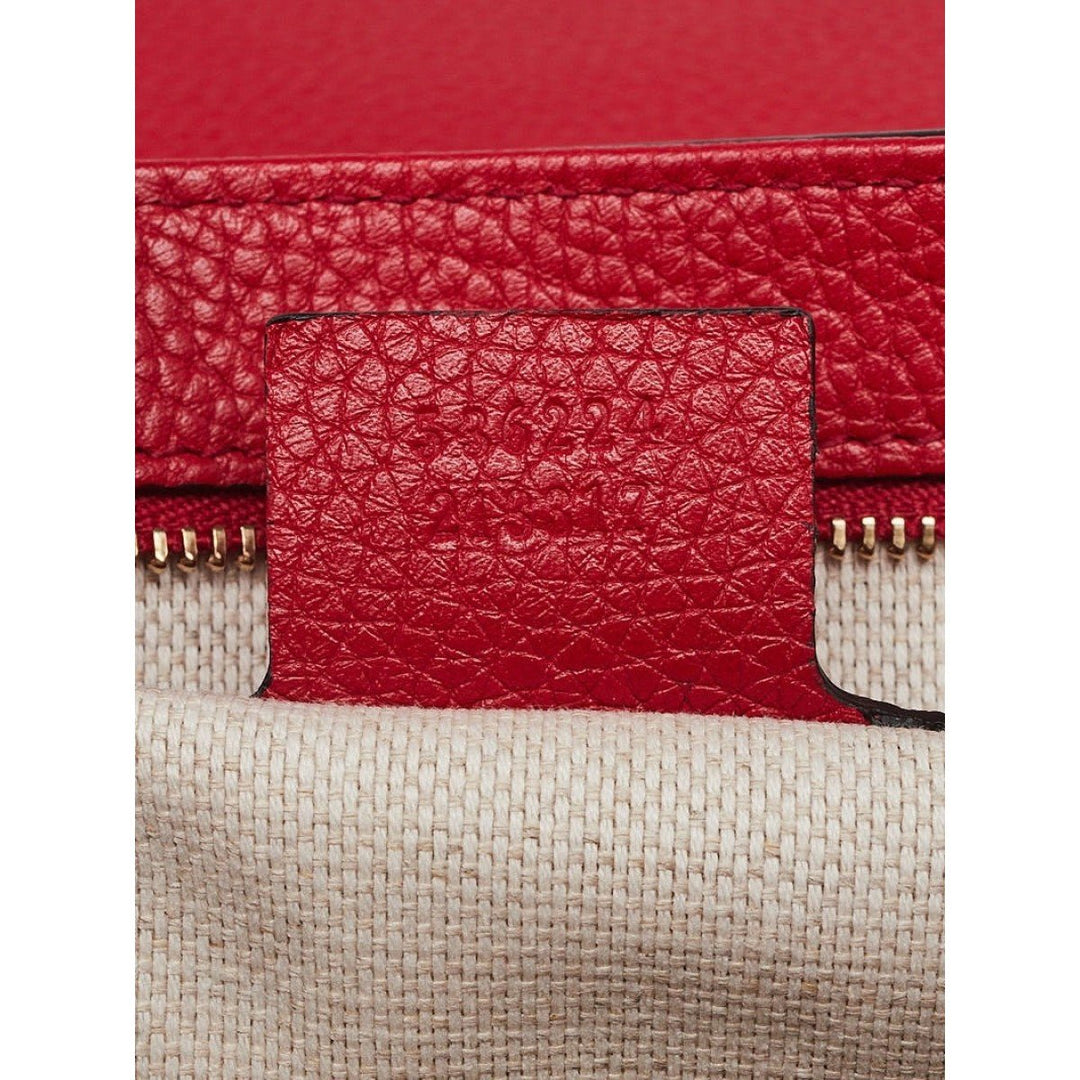 Gucci Soho Disco Red Leather GG Tassel Chain Crossbody Bag 536224