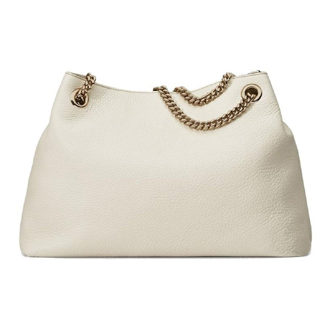 Gucci Soho GG Ivory Leather Chain Shoulder Bag 536196