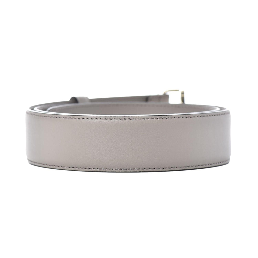 Gucci Storm Grey Leather Interlocking GG Buckle 90/36 Belt 546386