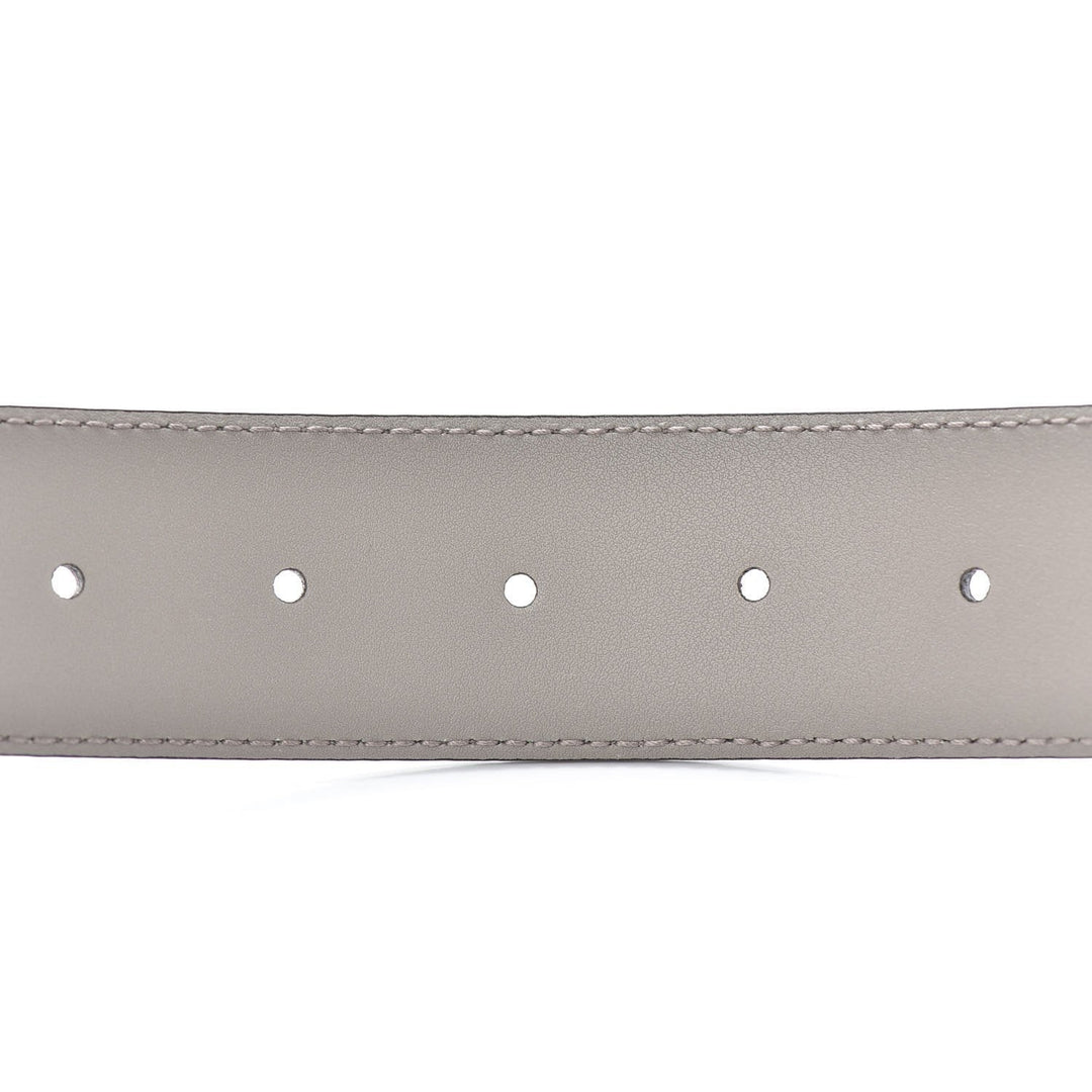 Gucci Storm Grey Leather Interlocking GG Buckle 90/36 Belt 546386