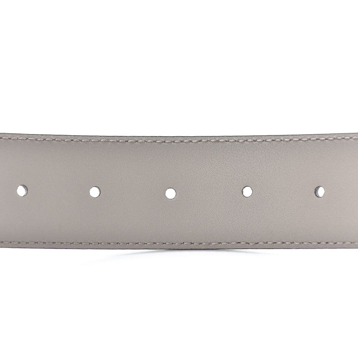 Gucci Storm Grey Leather Interlocking GG Buckle 90/36 Belt 546386