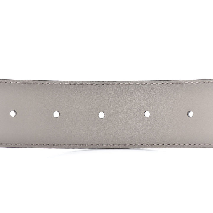 Gucci Storm Grey Leather Interlocking GG Buckle 80/32 Belt 546386