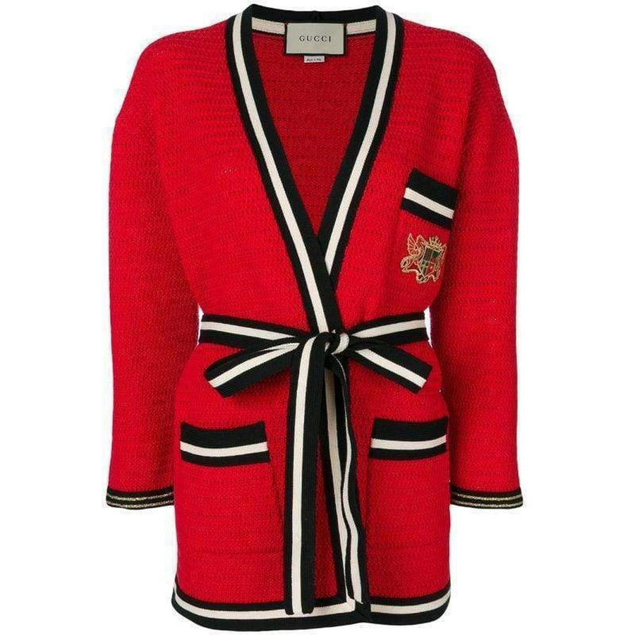 Gucci-Striped Hem Cardigan Coat - Runway Catalog