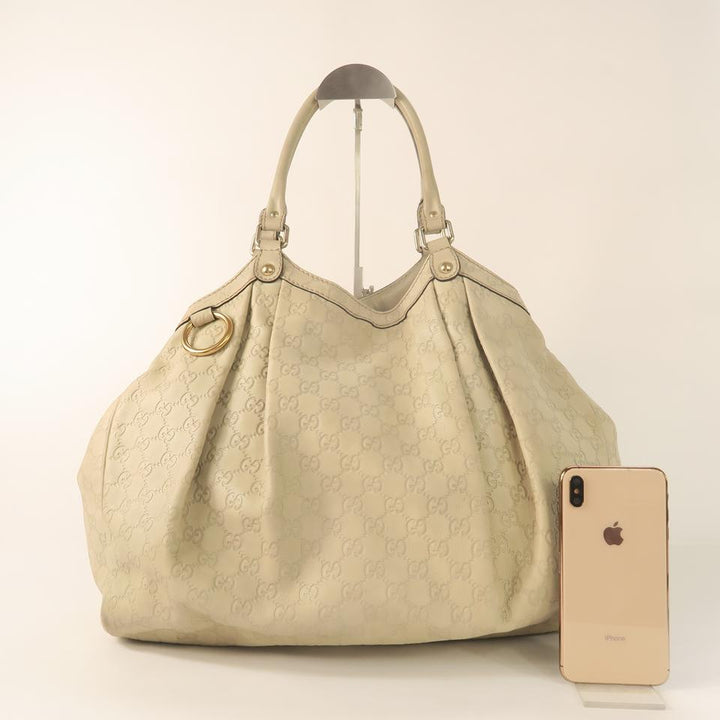 G*G Sukey Calfskin White Tote