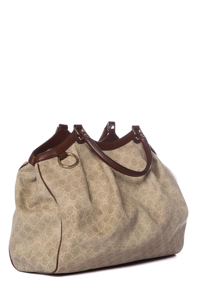 G*G Sukey Large Tan Gg Canvas Tote