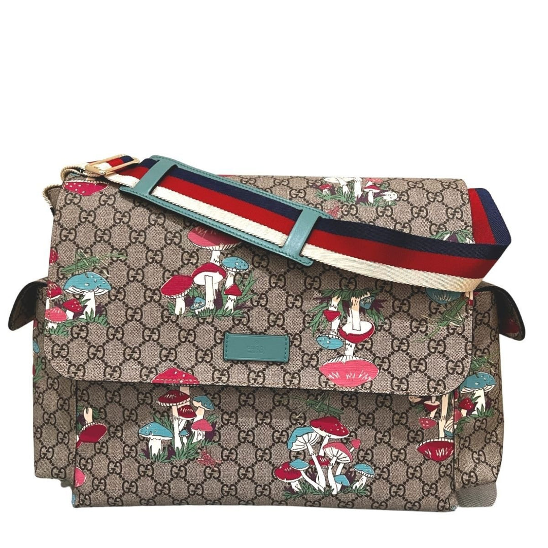 Gucci-Supreme Mushroom-print Canvas Baby Diaper Changing Bag - Runway Catalog