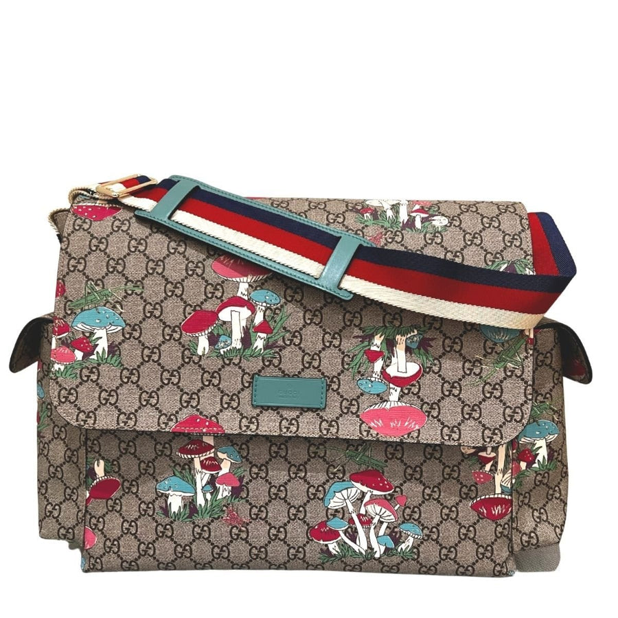 Gucci-Supreme Mushroom-print Canvas Baby Diaper Changing Bag - Runway Catalog