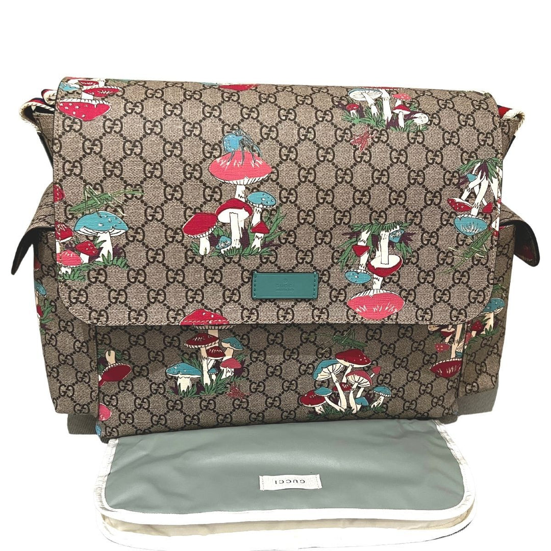 Supreme Mushroom-print Canvas Baby Diaper Changing Bag