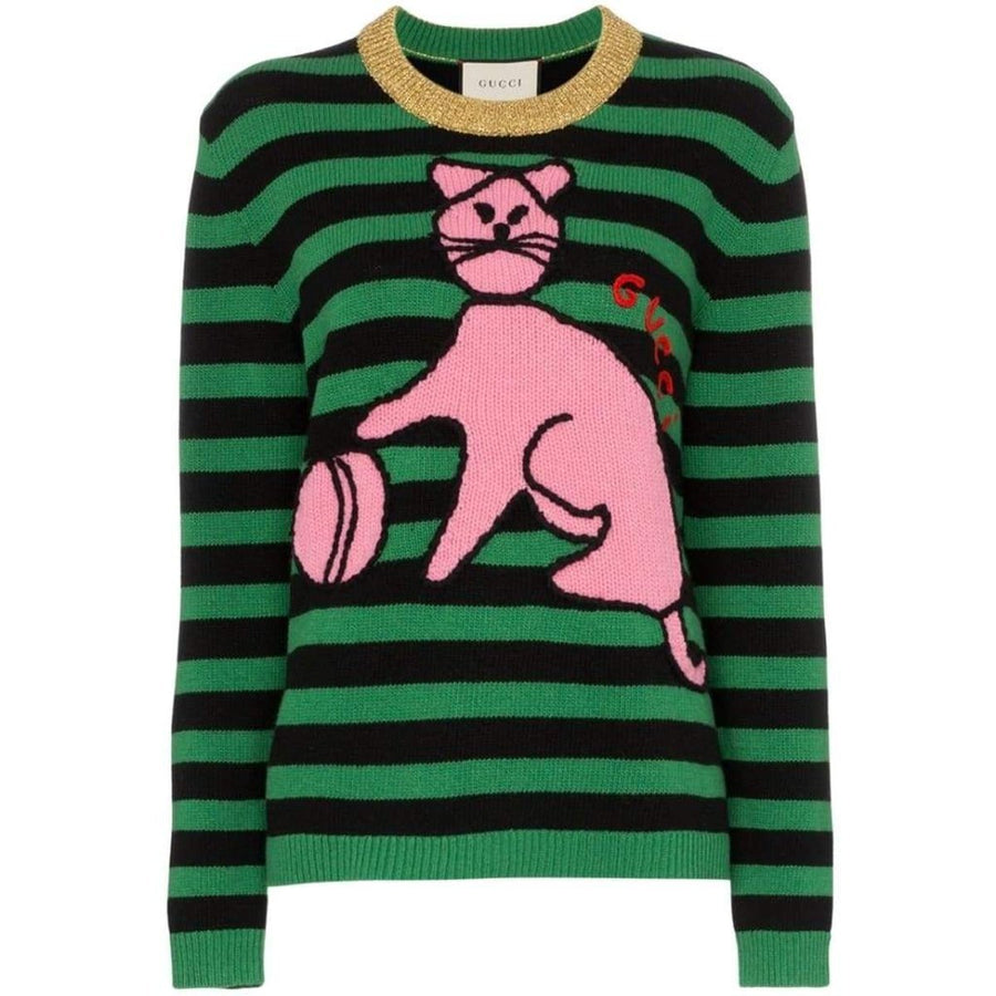 Gucci-Sweater with Cat and Baseball - Runway Catalog