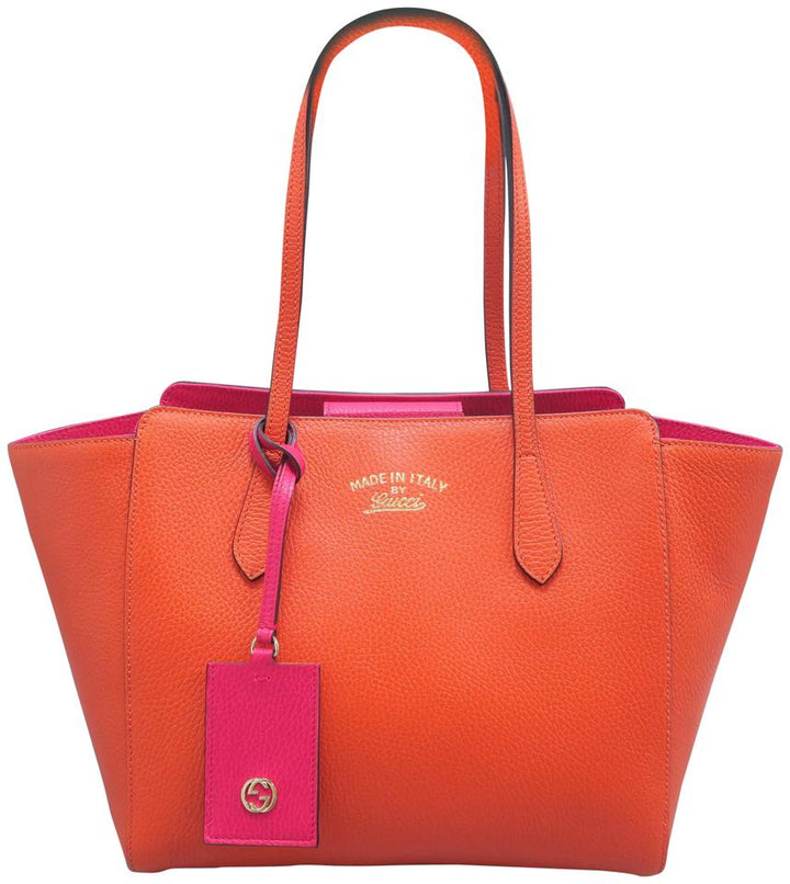 G*G Swing Small Orange Calfskin Leather Tote