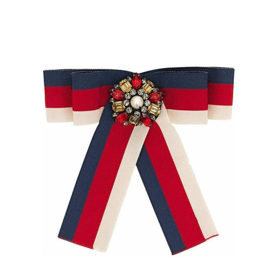 Gucci-Sylvie Web Bow Brooch - Runway Catalog