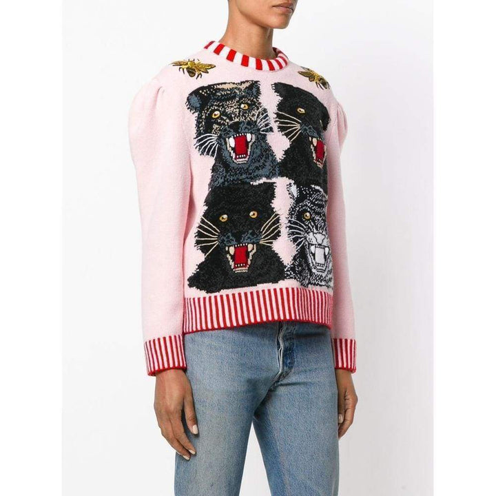 Tiger Intarsia Wool Sweater