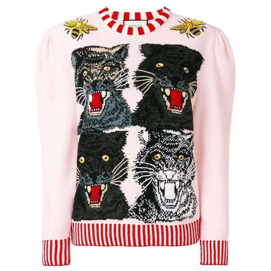 Gucci-Tiger Intarsia Wool Sweater - Runway Catalog